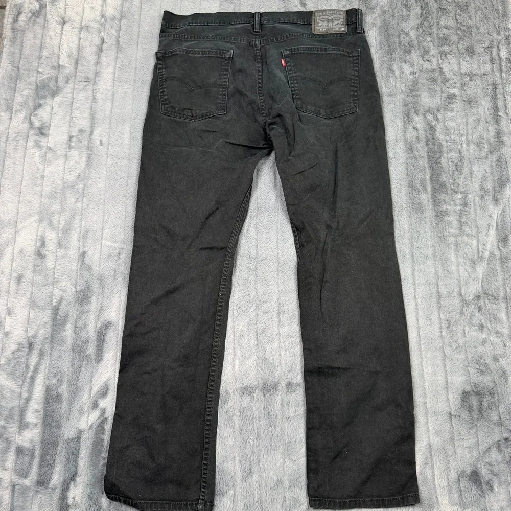 Levis 513 Slim Straight Jeans Mens 36x32 Black Denim Pants 08513-0124